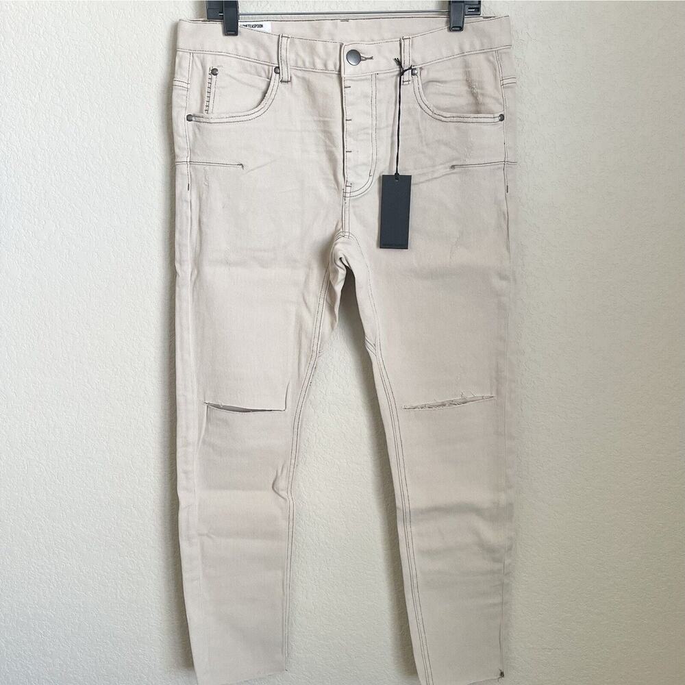 MAN X ONE TEASPOON Mr. Blues Light Stone Cut Off Jeans Size 32L Low Slung